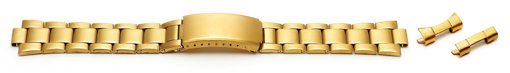3978G Gold PVD Plated Matt Finished Watch Bracelet with Straight & Curved Ends