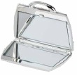 R9663 Silver Plated Handbag Compact Mirror - Engravable & Gifts/Gifts
