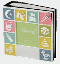 R9881Silver Plated Enamel Effect Photo Album - Engravable & Gifts/Childrens Gifts