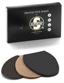 Supertap Protective Soles 1mm Black Extra Large (10 pair) - Shoe Repair Materials/Soles