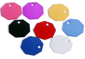 TAG-00014 Aluminium Octagon without Tab 32mm - Engravable & Gifts/Pet Tags