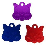 TAG-00019 Aluminium Cat Face with Tab 22 mm - Engravable & Gifts/Pet Tags