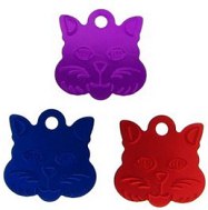 TAG-00022 Aluminium Cat Face with Tab 30mm - Engravable & Gifts/Pet Tags