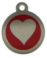 TAG-00042 Stainless Steel 25 mm Heart Print Pet Tag