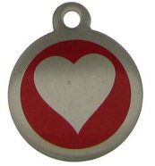 TAG-00043 Stainless Steel 32 mm Heart Print Pet Tag
