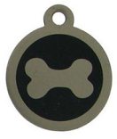 TAG-00044 Stainless Steel 25 mm Bone Print Pet Tag - Engravable & Gifts/Pet Tags