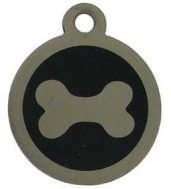 TAG-00045 Stainless Steel 32 mm Bone Print Pet Tag - Engravable & Gifts/Pet Tags