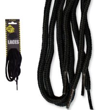 Worksite Laces 150cm Black Cord (12 pair) W55001 - Shoe Care Products/Shoe String Laces