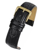 R620S Black Padded Croc Grain Watch Straps - Watch Straps/Budget Straps