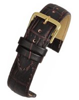 R621S Brown Padded Croc Grain Watch Straps - Watch Straps/Budget Straps