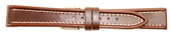 W937 Brown White Stitched Watch Straps - Watch Accessories & Batteries/Lithium Batteries