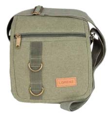 2541 Canvas Flap Over Bag with 5 Zip Pockets