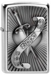 Zippo 2003969 Heart with Sword Street Chrome