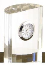 .....X95060 Ribbed Clock 8cm x 5cm Clear - Engravable & Gifts/Cups
