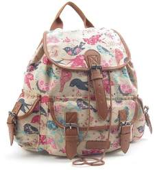 7386B Metro Premium Bird Pattern Canvas Bag - Leather Goods & Bags/Holdalls & Bags