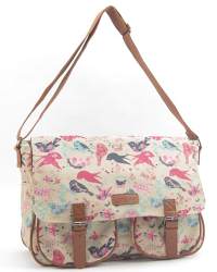 7387B Metro Premium Bird Pattern Canvas Bag - Leather Goods & Bags/Holdalls & Bags