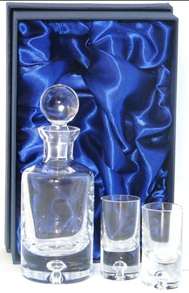 KR0125 Krosno Bubble Decanter and 2 Glasses Set in Display Gift Box - Engravable & Gifts/Glassware