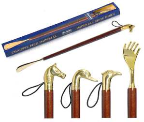 Saphir Imperial Shoe Horns 60cm Wood & Brass - SAPHIR Shoe Care/Accessories