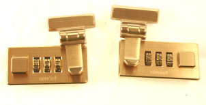 Combination Case Locks Gilt 50mm x 25mm (1 pair) - Fittings/Case Locks
