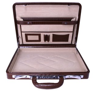 6921 Bonded Leather Croc Finish Executive Case (Leather Interior) - Leather Goods & Bags/Brief Cases