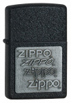 Zippo 363 Black Crackle, Zippo pewter emblem