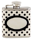 R9776 Black & White Spotted Ladies Hip Flask