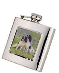R3794 Spaniel Flask 6oz Stainless Steel (Use R3447 + Badge) - Engravable & Gifts/Flasks
