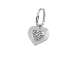 PC02 Pet Charm Heart Diamante