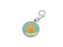 PC12 Pet Charm with Round Enamel Paw - Engravable & Gifts/Pet Charms