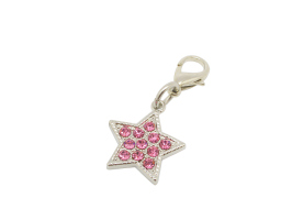 PC24 Pet Charm Crystal Star Pink