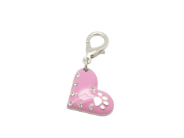 PC30 Pet Charm Crystal Heart Pink