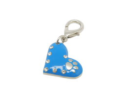 PC31 Pet Charm Crystal Heart Blue - Engravable & Gifts/Pet Charms
