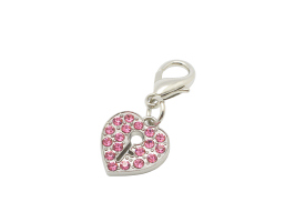 PC32 Pet Charm Crystal L/Heart Pink - Engravable & Gifts/Pet Charms