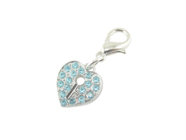 PC33 Pet Charm Crystal L/Heart Blue - Engravable & Gifts/Pet Charms