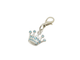 PC35 Pet Charm with Crystal Crown Blue - Engravable & Gifts/Pet Charms