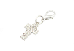 PC37 Pet Charm with Crystal Cross - Engravable & Gifts/Pet Charms