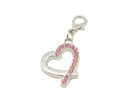 PC38 Pet Charm with Red Crystal Heart - Engravable & Gifts/Pet Charms