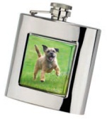 R3798 Border Terrier Flask 6oz Stainless Steel (Use R3447 + Badge)