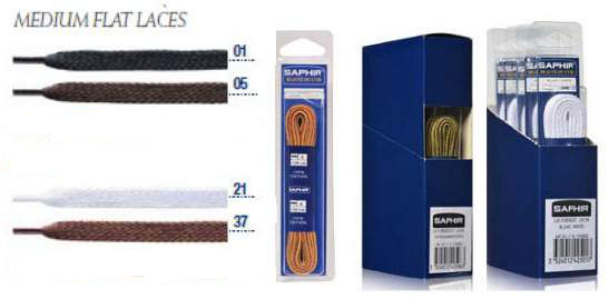 Saphir Laces 75cm Medium Flat Blister Pack (6 pair) - SAPHIR Shoe Care/Laces