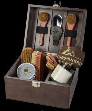 La Cordonnerie Anglaise Groom Valet Box Beech Wood Ebony 2902112 - Shoe Care Products/La Cordonnerie Anglaise