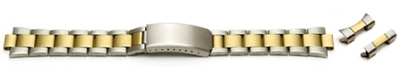 3978B Watch Bracelet Bi Colour with Straight & Curved Ends - Watch Straps/Metal Bracelets