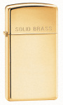 Zippo 1654 Slim Brass with Solid Brass on lid