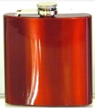 X58220 Hip Flask 6oz Red Gloss Gift Boxed - Engravable & Gifts/Flasks