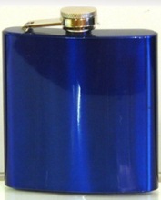 X58221 Hip Flask 6oz Blue Gloss Gift Boxed - Engravable & Gifts/Flasks