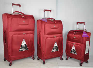 AERO9978 Wine Lightweight 8 wheel Trolley Case (set of 3) 21/26/29 - Leather Goods & Bags/Luggage
