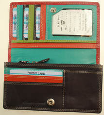 Metro DCPP505 Multi Coloured Leather Purse 15cm - Leather Goods & Bags/Purses