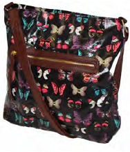 2478 Butterflies Print Oil Cloth Bag - Leather Goods & Bags/Holdalls & Bags
