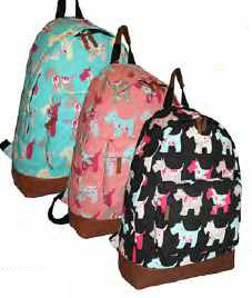 JBCB162 Dog Print Canvas Back Pack - Leather Goods & Bags/Holdalls & Bags