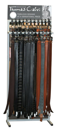 Thomas Calvi Belt Stand (192 assorted belts) - Leather Goods & Bags/Belts
