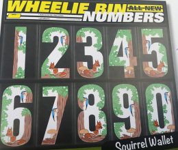 Squirrel Wheelie Bin Numbers 175mm (Wallet 150 assorted)